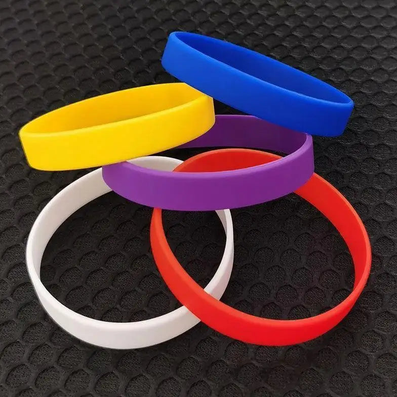 Set of 5 Silicone Sport Bracelets - Fashion Wristbands for Kids & Adults