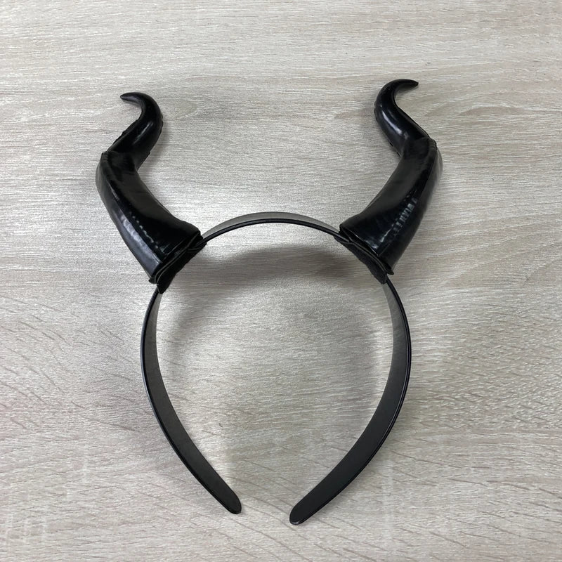 Women Black Witch Horns Headband Cosplay Devil Antelope Costume Accessory