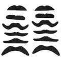 12-Pack Self-Adhesive Fake Mustaches for Costume and Party Fun