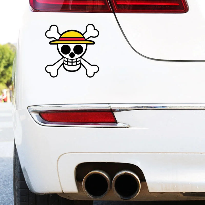 Anime Car Sticker Set - One Piece Roronoa Zoro & Monkey D. Luffy Decals for Vehicles