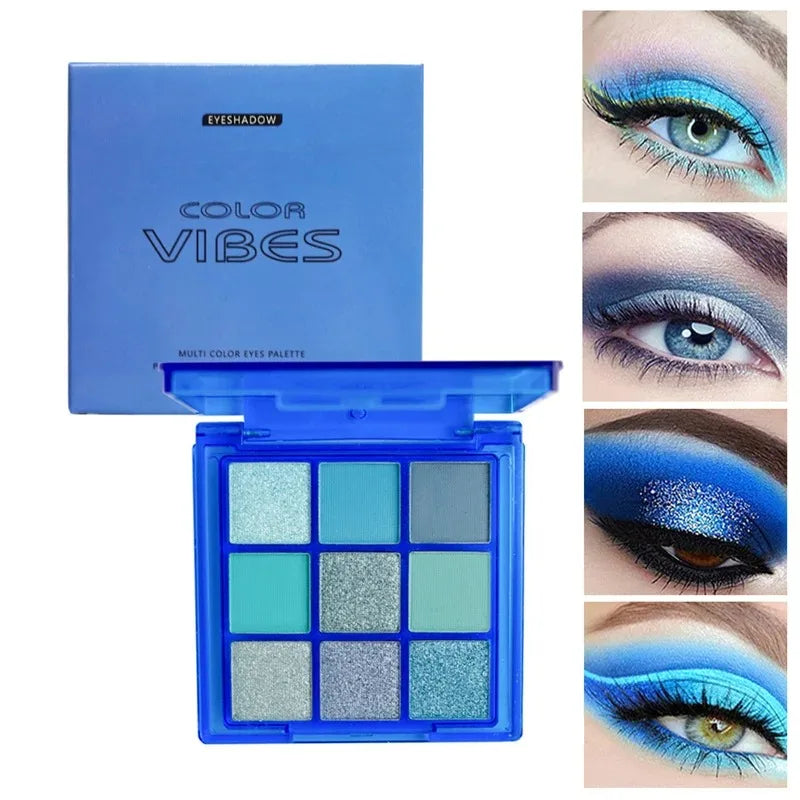 Colorful Glitter Eyeshadow Palette with Long-Lasting Shimmer & Matte Finishes