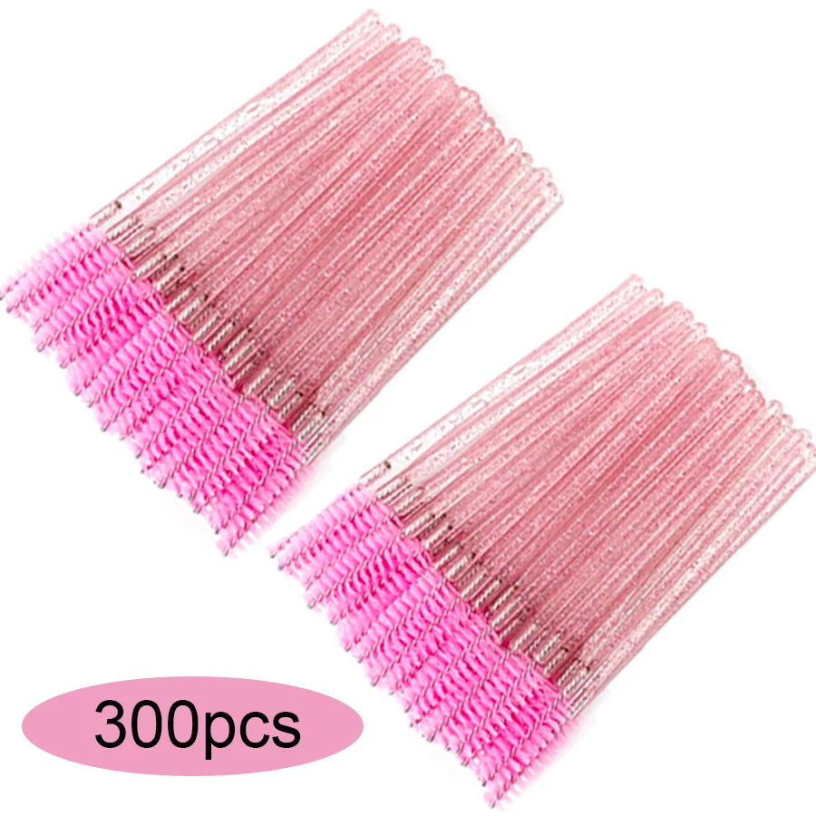 Set of Eyelash & Eyebrow Makeup Brushes and Spoolies - Multiple Colors