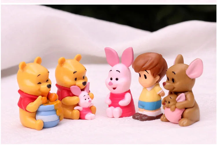 10pcs Cartoon Winnie The Pooh Action Figures Set Toys for Kids - Plush Doll Gift