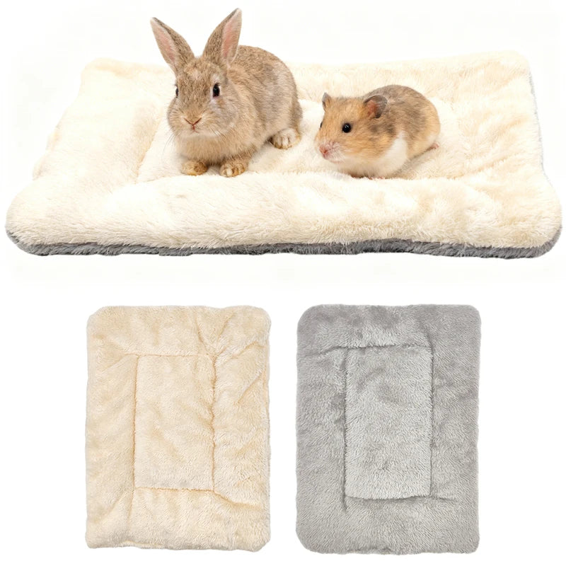 Reversible Plush Pet Bed for Small Animals Ultra Soft Guinea Hamster Rabbit Squirrel