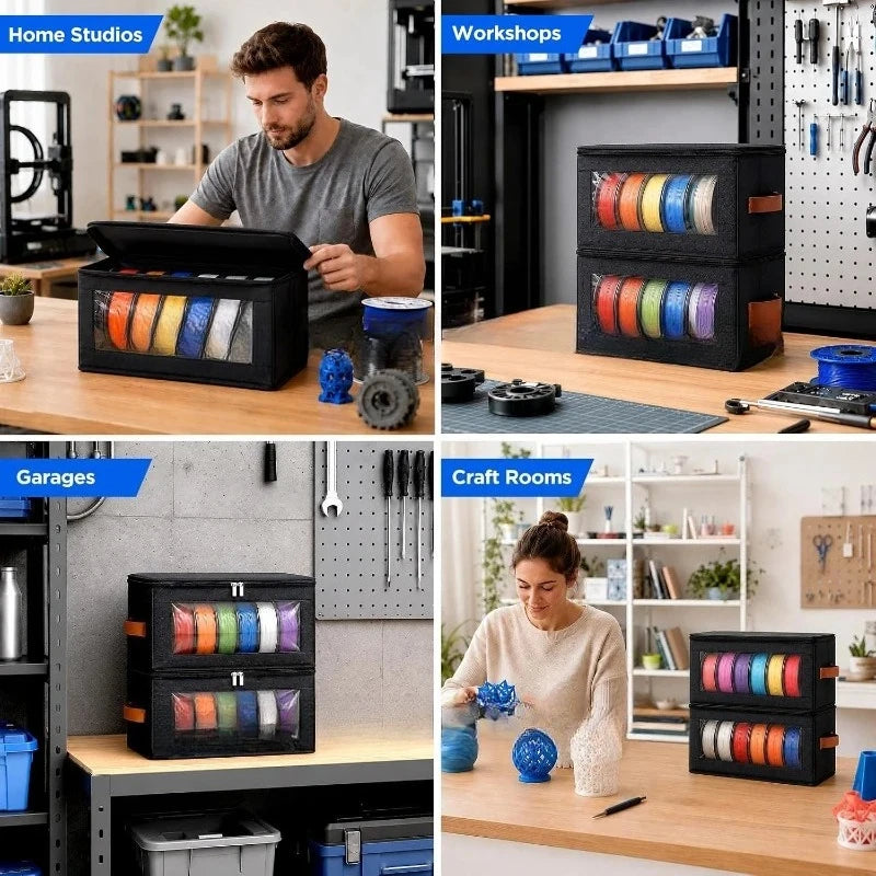 3D Printer Filament Storage Bag - Dustproof Moistureproof Organizer for Home Office Workshop