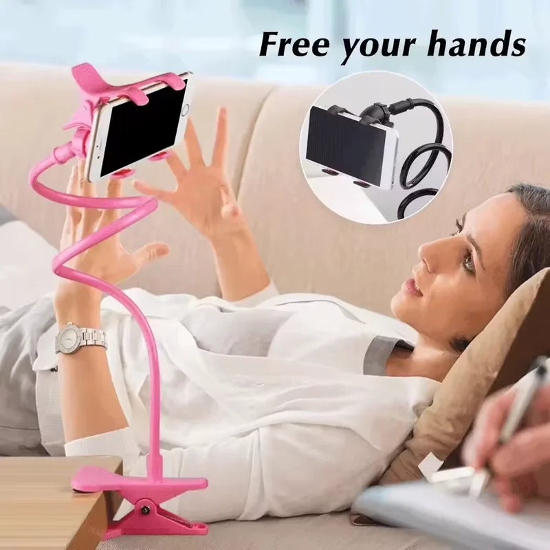 Flexible Mobile Phone Holder Long Arm Clamp Desk & Bed Stand Smartphone Support