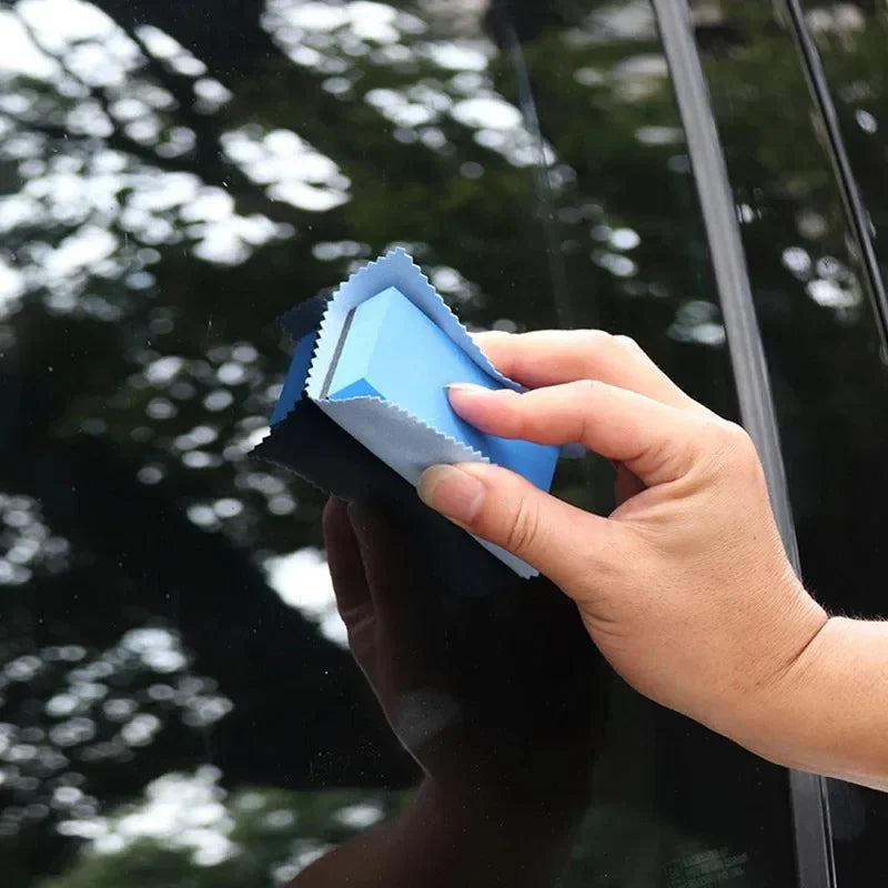 Car Ceramic Coating Applicator Kit - Blue Sponge & Microfiber Cloth for Wax & Paint Protection