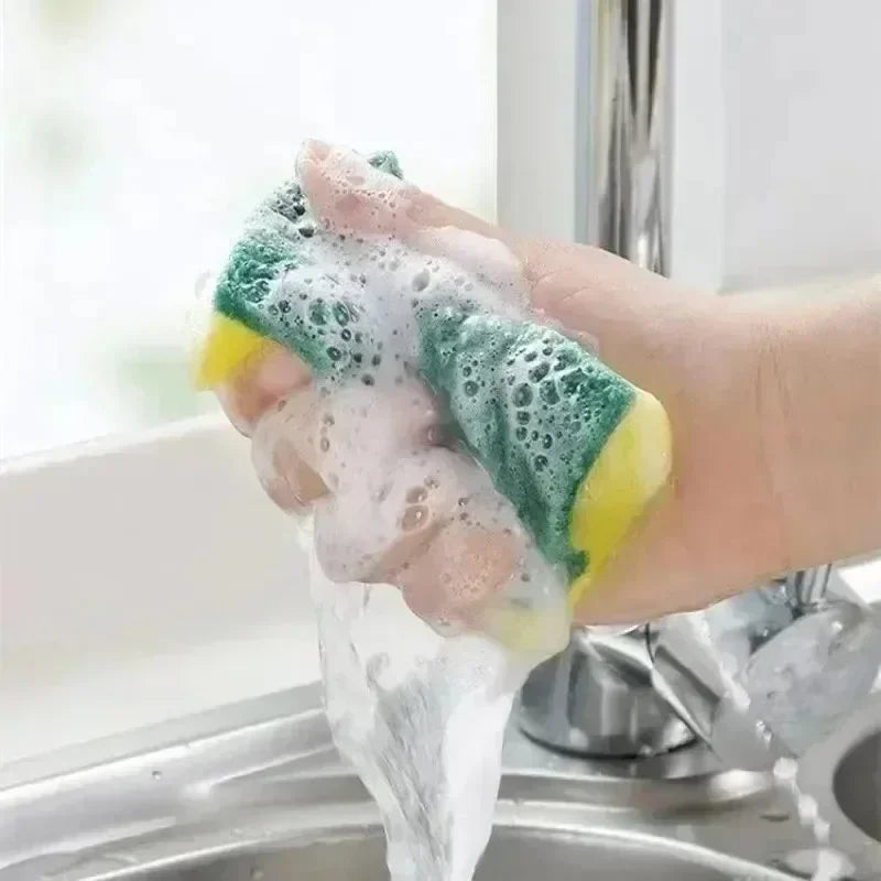 Kitchen Dishwashing Sponge Set - Soft Absorbent Scouring Pads for Household Cleaning