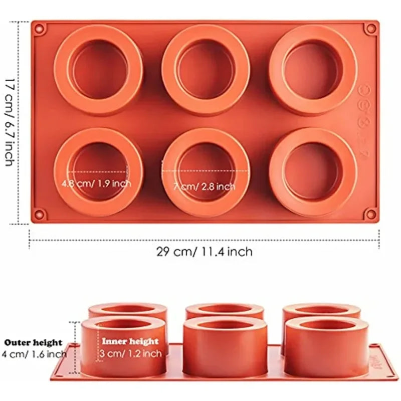Round Silicone Cake Mold for Baking, Mousse & Soap Crafts