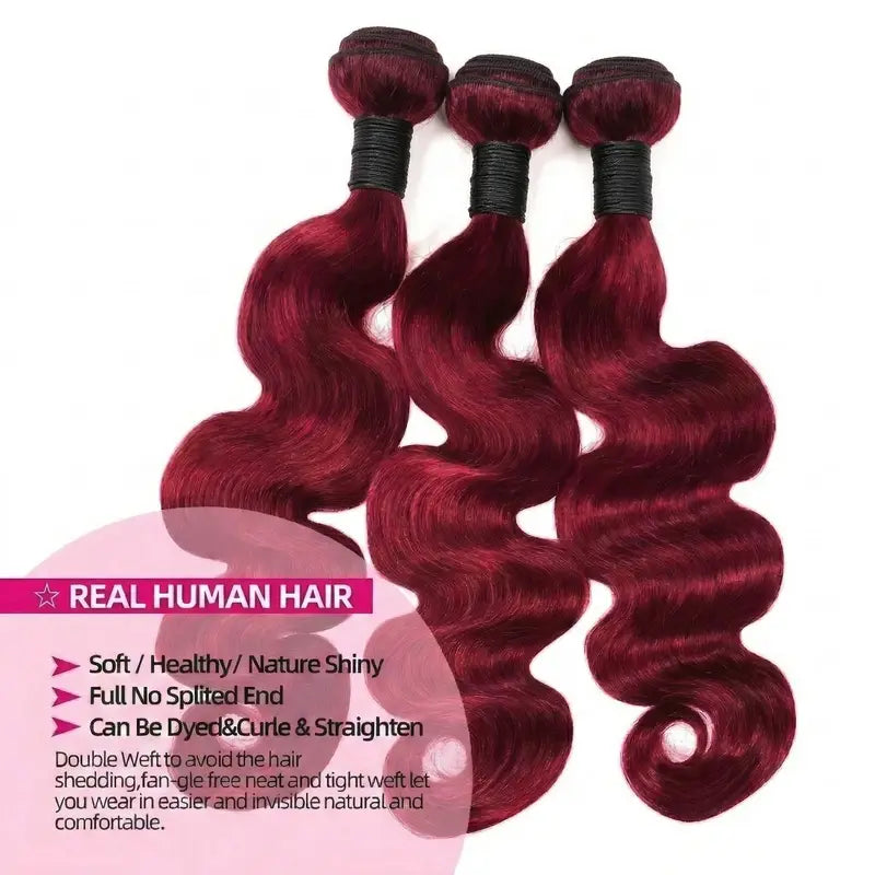 Brazilian Virgin Hair Extensions - Body Wave Bundles 14-32 Inch, Unprocessed Human Hair