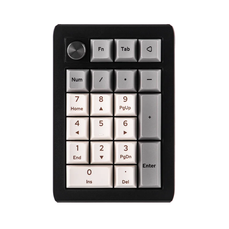 Wireless Numeric Keypad with Aluminum Alloy Knob, RGB Backlit, 20 Keys, Bluetooth & Wired