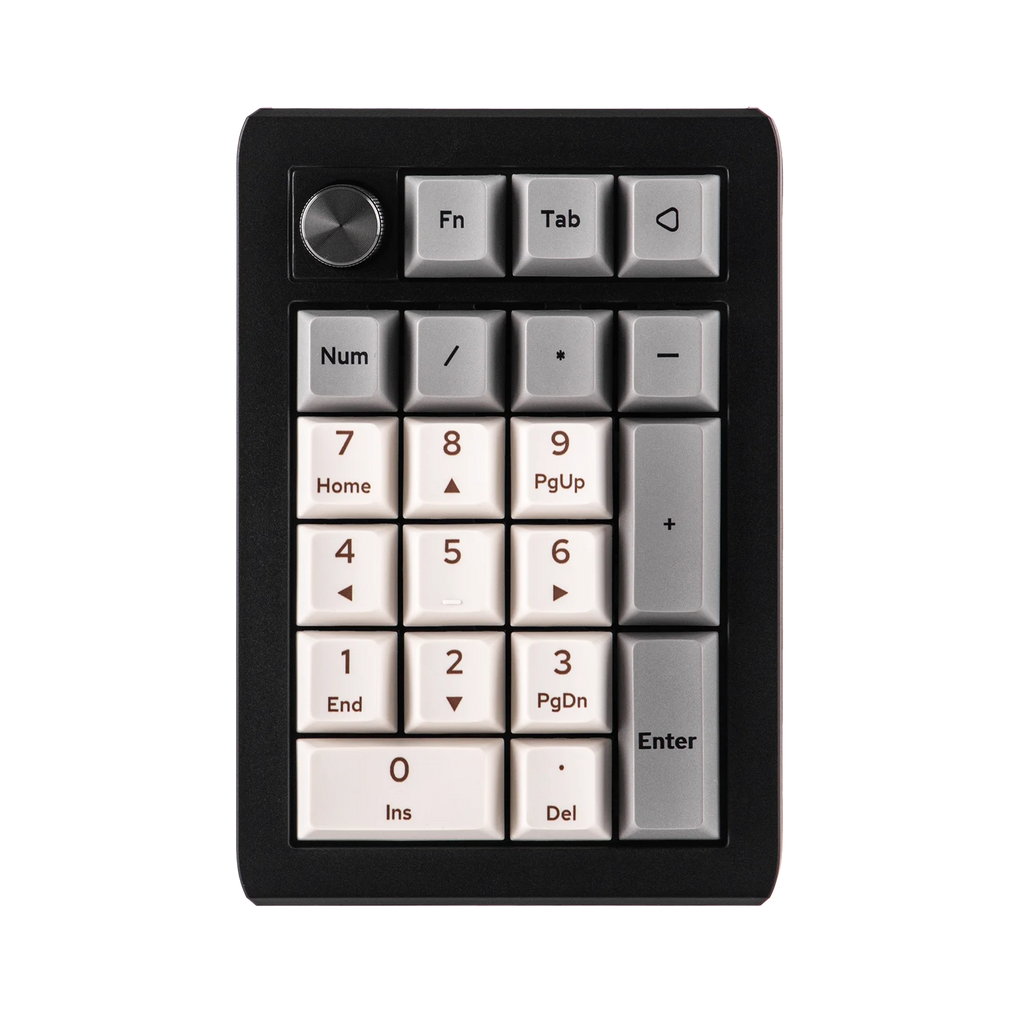 Wireless Numeric Keypad with Aluminum Alloy Knob, RGB Backlit, 20 Keys, Bluetooth & Wired