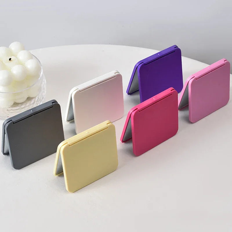 2-Face Portable Makeup Mirror Double-Sided Compact Hand Mirror for Girls