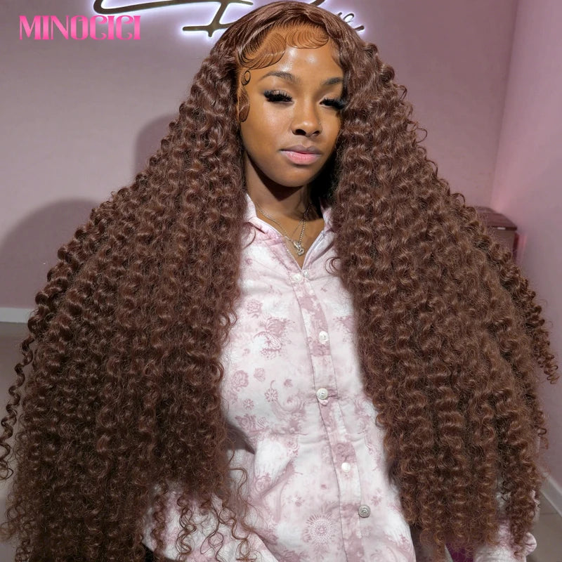 Deep Wave Human Hair Lace Front Wig 18-36 Inch Curly HD Transparent Lace