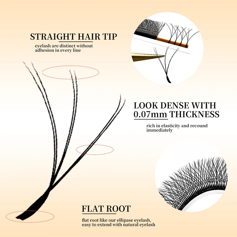 6D W Shape Eyelash Extensions Volume Fans for Natural Full-Cilios Lash Sets