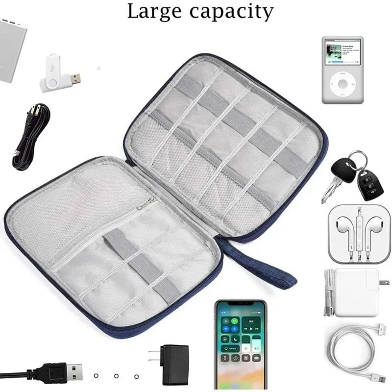 Waterproof Cable Organizer Bag for USB Chargers & Accessories