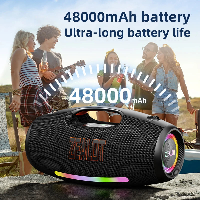 250W Waterproof Portable Bluetooth Speaker with Deep Bass and Outdoor Design