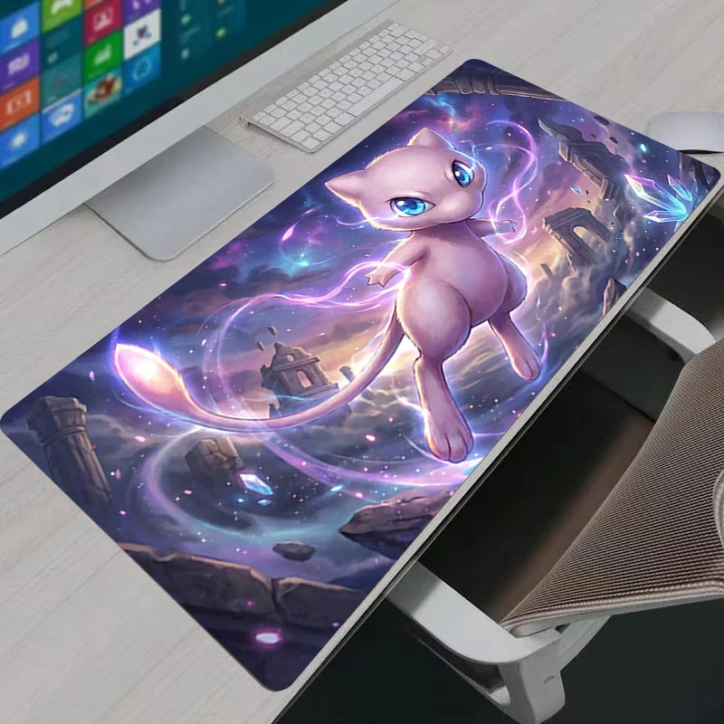 Oversized Gaming Mousepad XXL - Anime Pokémon Eevee & Mewtwo Desk Mat