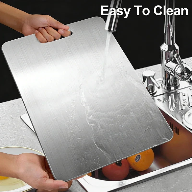 Heavy-Duty Titanium Steel Cutting Board for Kitchen Food Prep Double Sided