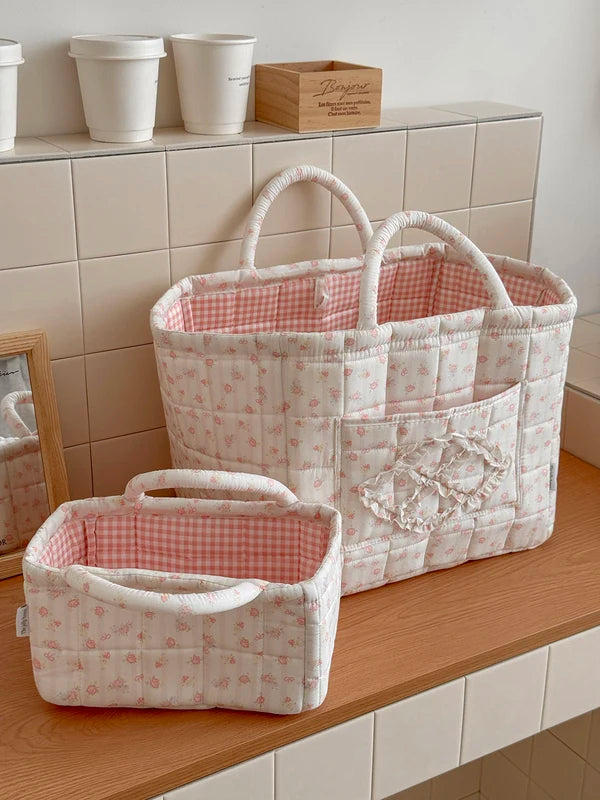 Large Capacity Flower Organizer Basket with Handle - Home Storage Bin