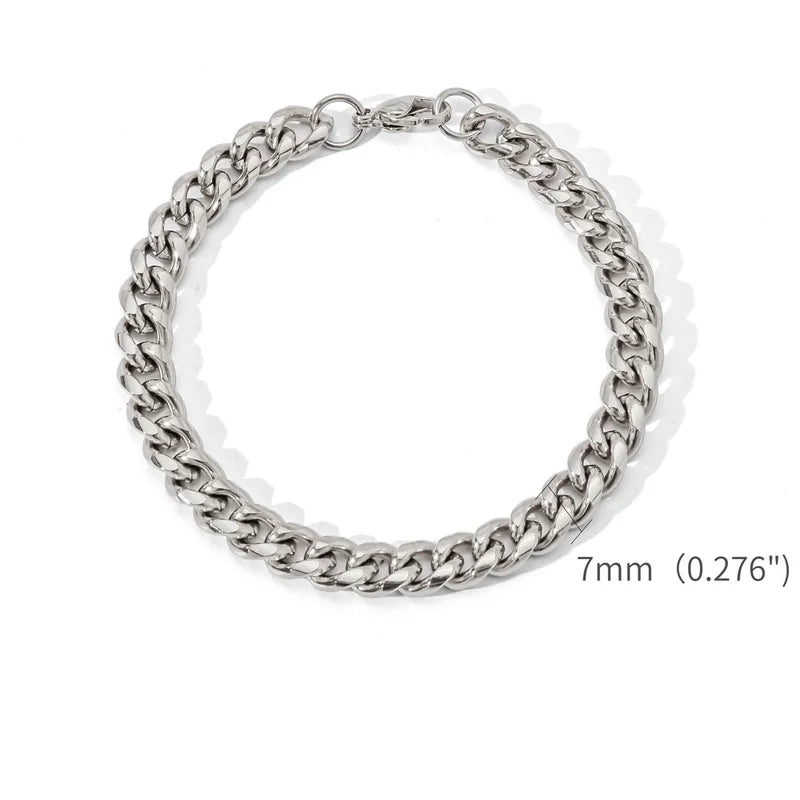 Unisex Gold Color Cuban Chain Bracelet - Retro Hip Hop Jewelry