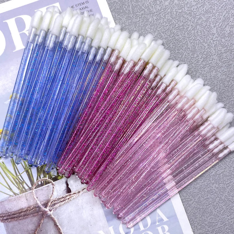 Disposable Lip Brush Set - 50 or 1000 Pcs Makeup Applicators for Lipstick & Gloss