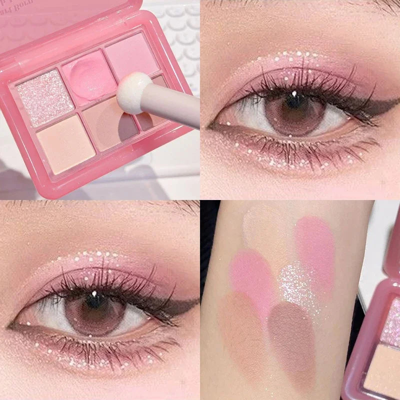 Colorful Glitter & Matte Eyeshadow Palette with 4 Shades for Makeup