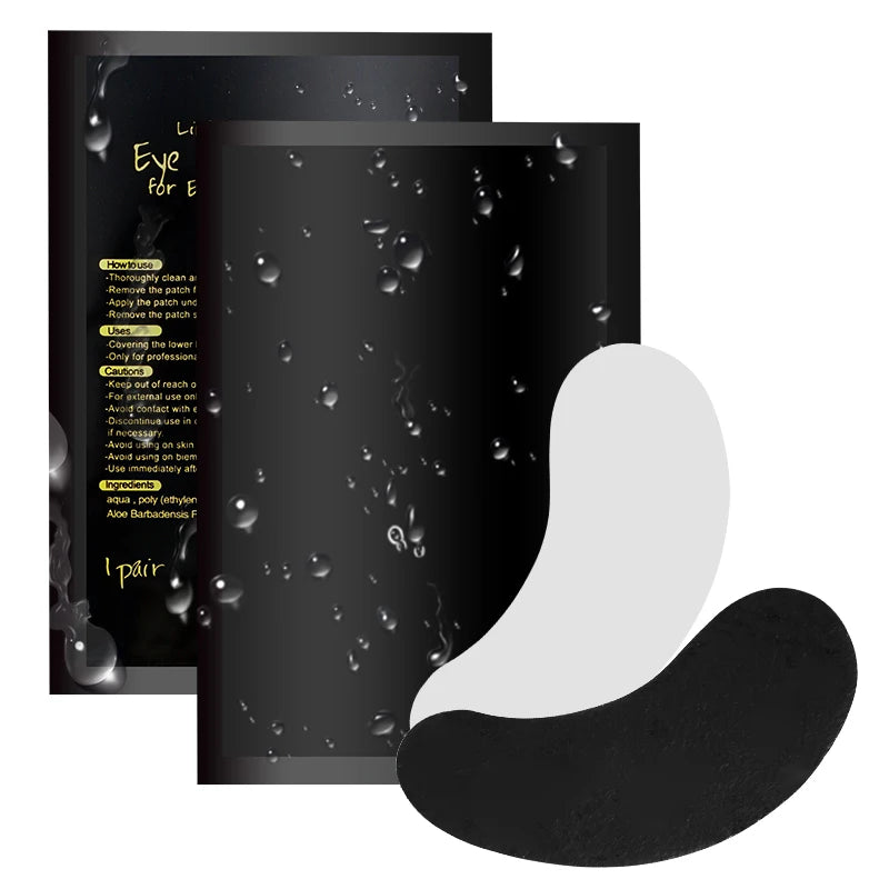 Eyelash Extension Hydrogel Eye Patches 50 Pairs UV Black Makeup Stickers