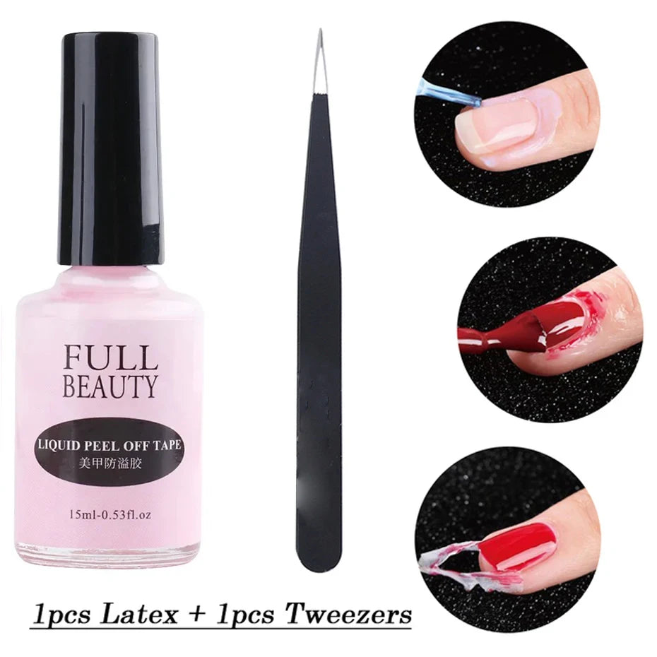 15ml Peel Off Latex Nail Edge Protector - Fast Dry Anti-Overflow Glue, Nail Care Tool