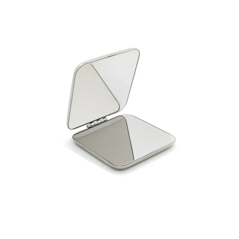 Portable Women’s Stainless Steel Makeup Mirror Pocket Foldable Compact Small
