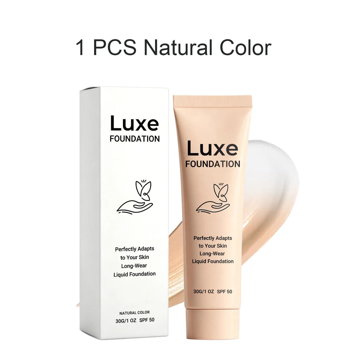 Temperature Changing Foundation Set Long Wear Liquid Makeup SPF 50 Natural Glow 30g