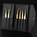 High-Precision False Eyelash Tweezers Set for Eyelash Extension & Nail Art - 6 Pcs