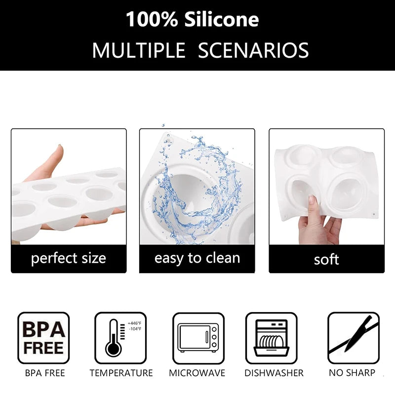 3D Sphere Silicone Mold for Mousse Cake Baking Chocolate Truffles French Dessert