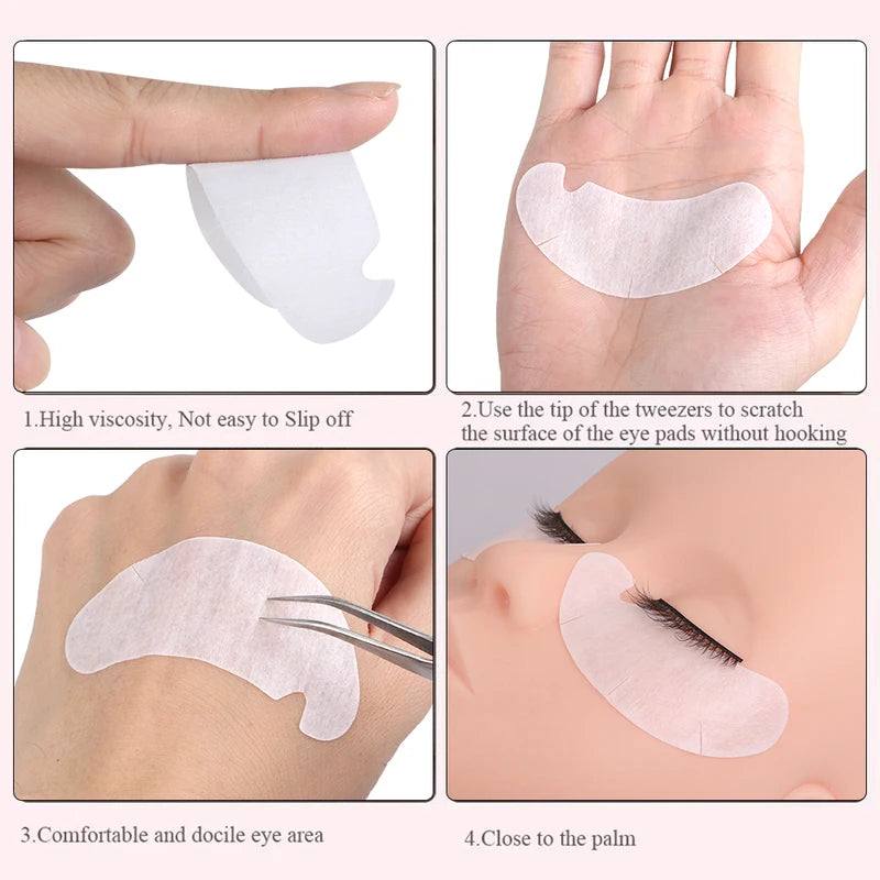 Gel Hydrogel Eye Mask Pads for Eyelash Extensions & Eye Care - 50 Pairs Bulk Set