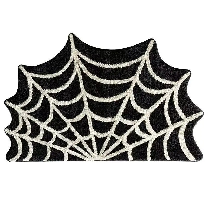 Halloween Spider Web Non-Slip Absorbent Door Mat for Living Room Porch Bedroom
