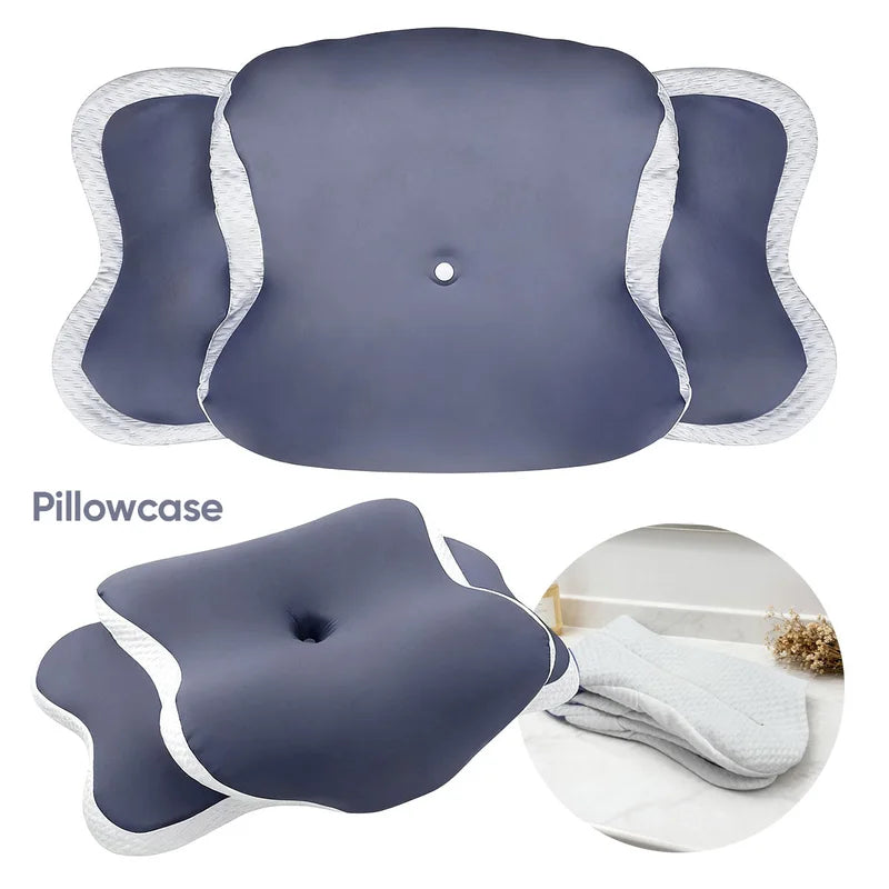 Memory Foam Cervical Pillowcase - Cooling Fabric Pillow Protector Bedding Cover