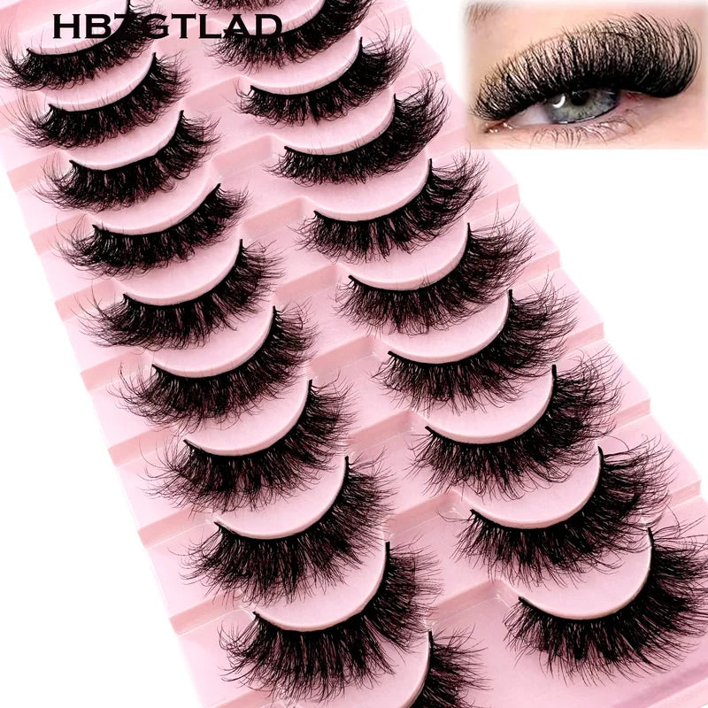 10Pairs 8D Mink False Eyelashes Natural Volume & Dramatic Look - Wholesale Makeup Tool