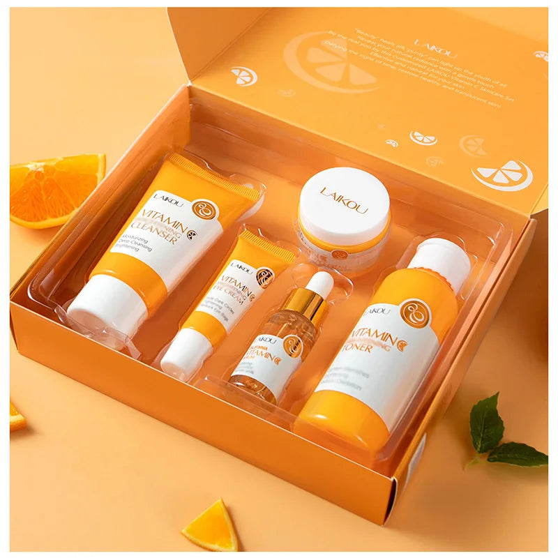 Skin Care Set 5pcs Facial Cleanser Toner Serum Moisturizer Eye Cream Kit