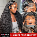 Curly Lace Front Human Hair Wig for Black Women Pre-Plucked Brazilian Deep Wave 13x4 & 13x6 HD Lace Frontal