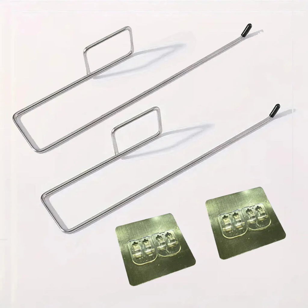 Adhesive Wall-Mounted Toilet Paper Holder and Towel Rack - Stainless Steel Bathroom and Kitchen Organizer