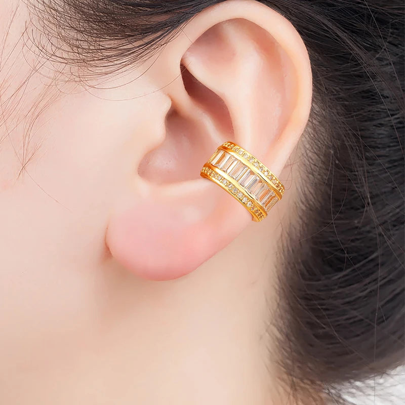 Multilayer Butterfly & Star Clip Earrings for Women - No Piercing Jewelry, Zircon Sparkle