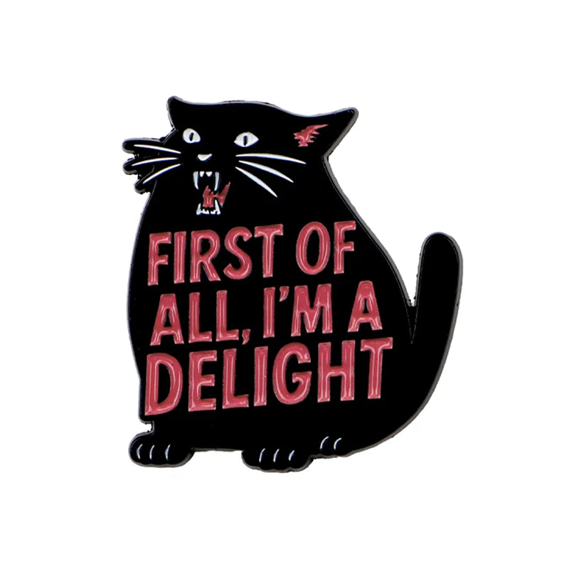 Cute Black Cat Enamel Pin Lapel Badge Brooch for Clothing & Accessories