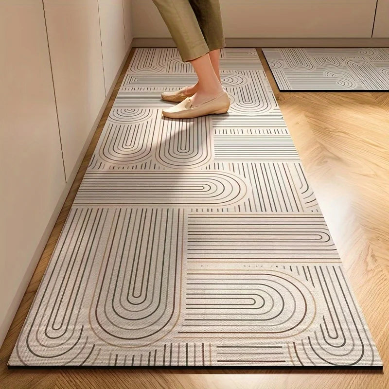 Minimalist Kitchen Floor Mat Anti Slip Runner Rug - Water & Oil Absorbent Home Decor
