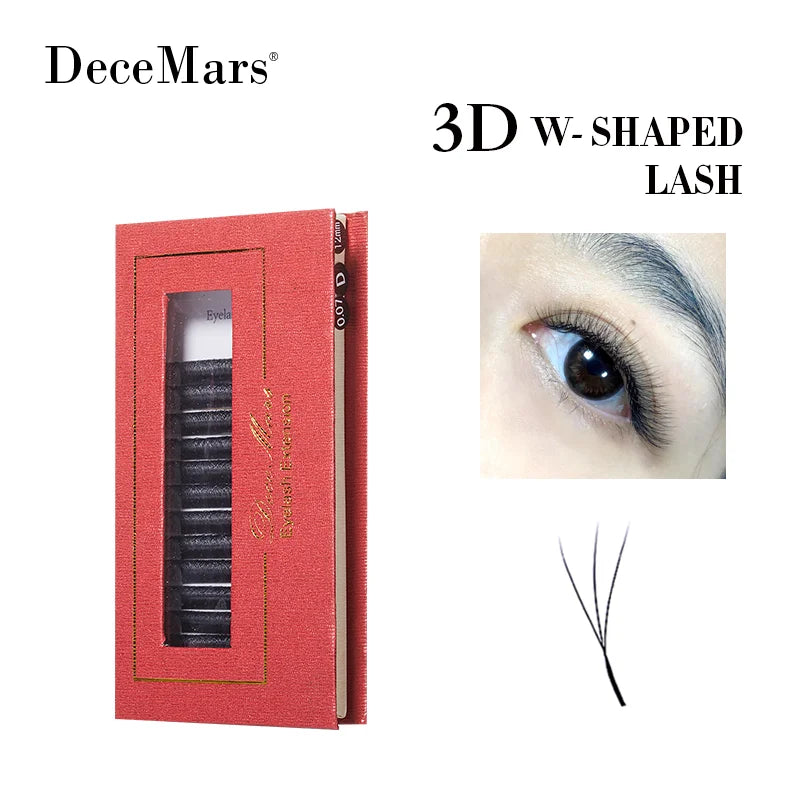 3D W-Shaped Eyelash Extensions - High-Quality False Lashes for Volume & Length