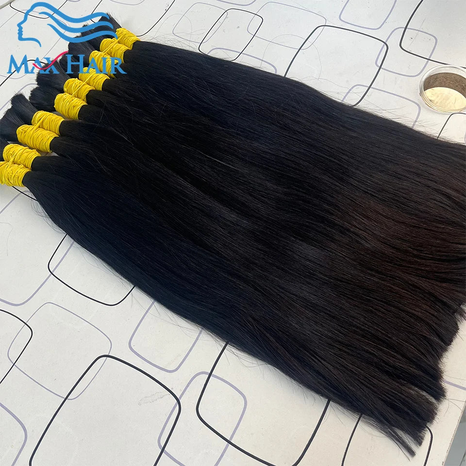 Human Hair Bulk No Weft Virgin Remy Straight Hair Extensions for Braiding Wholesale