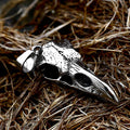 Vintage Viking Crow Head Pendant Necklace for Men Women Stainless Steel Jewelry