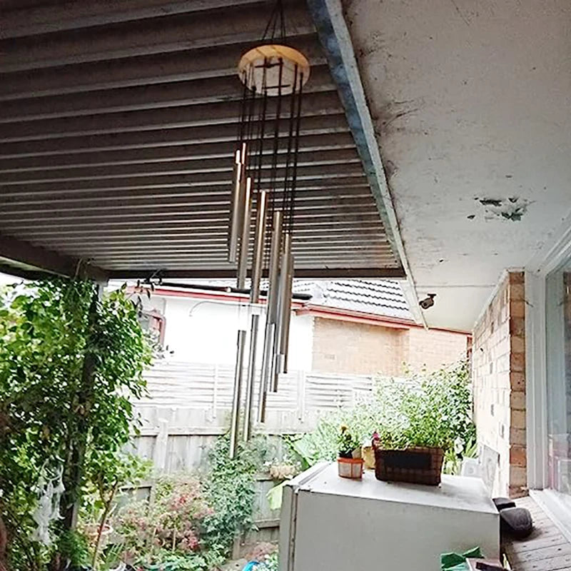 Outdoor Wind Chimes Aluminum Alloy 12 Tubes Garden Wedding Memorial Decor