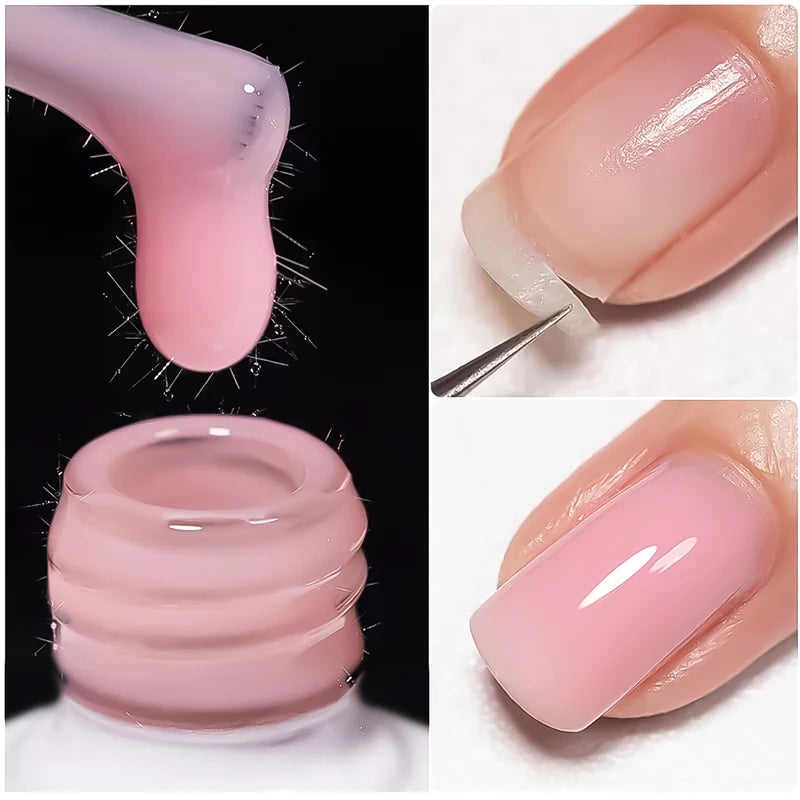 15ml Clear Fiber Base Gel Nail Polish - Quick-Setting for UV & LED Lamps
