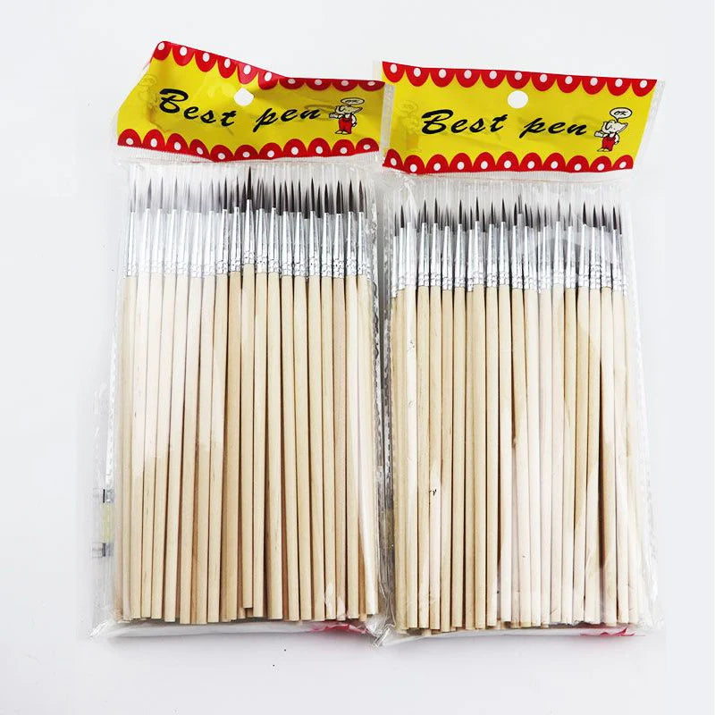 100 Pcs Fine Line Watercolor Brushes - Long Hair Art Painting Pen Set