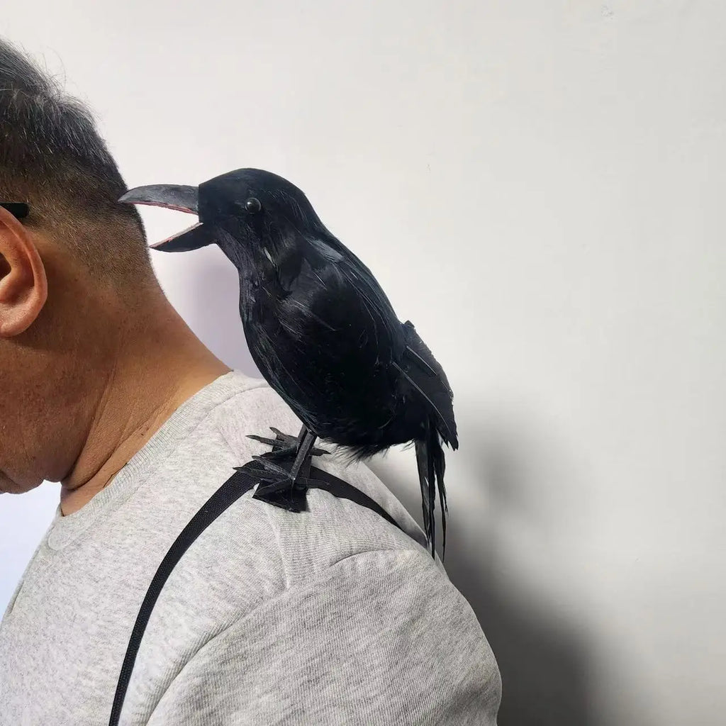 Halloween Crow Shoulder Cosplay Costume Accessories with Elastic Band - Holiday Decor